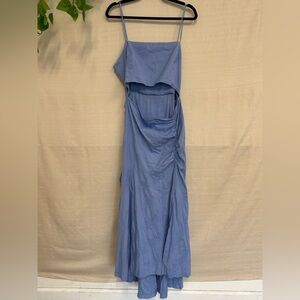 Front Slit Maxi Dress with a Opening around the waist